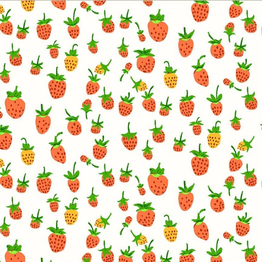 Studio Edit Butterflies Strawberries in White Heather Ross for Windham Fabric