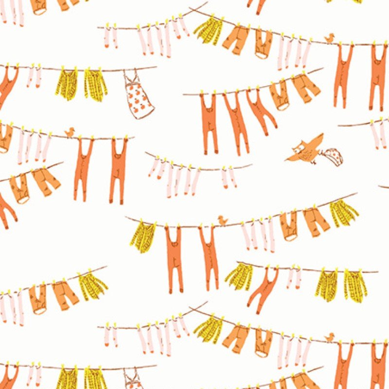 Far Far Away III Laundry in Ivory Heather Ross for Windham Fabric