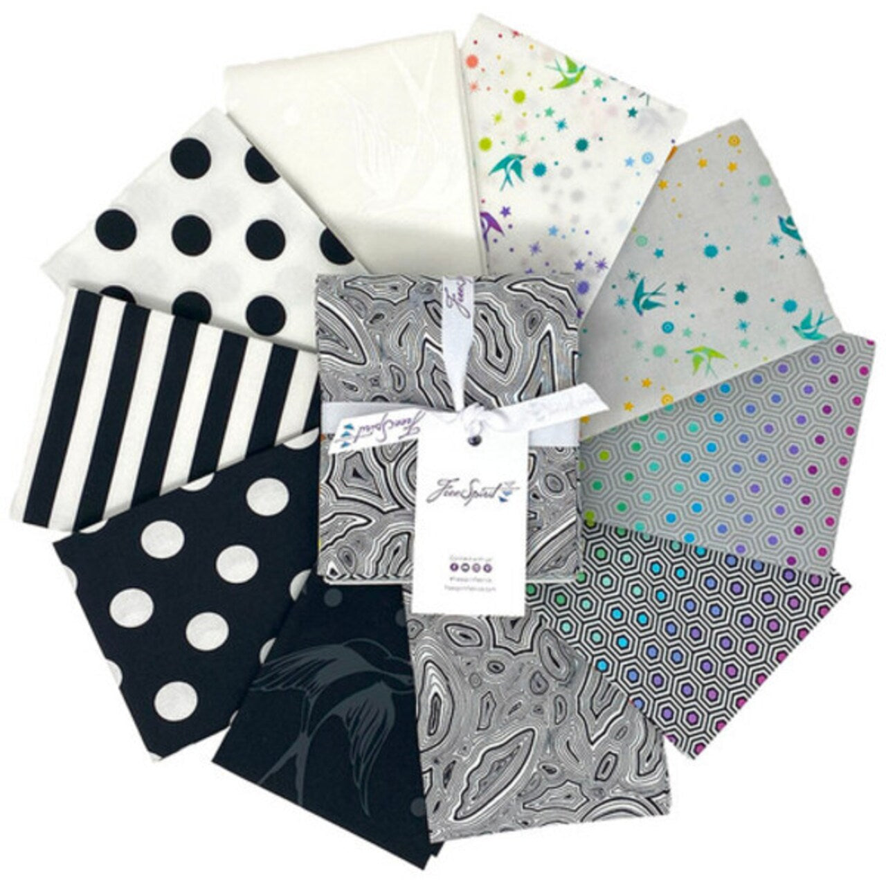 True Colors 10 Fat Quarter Bundle in Graphite by Tula Pink