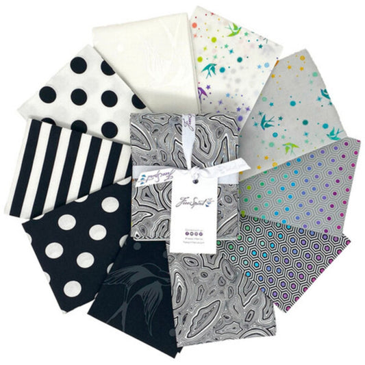 True Colors 10 Fat Quarter Bundle in Graphite by Tula Pink