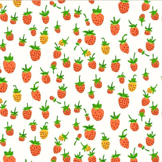 Studio Edit Butterflies Strawberries in White Heather Ross for Windham Fabric