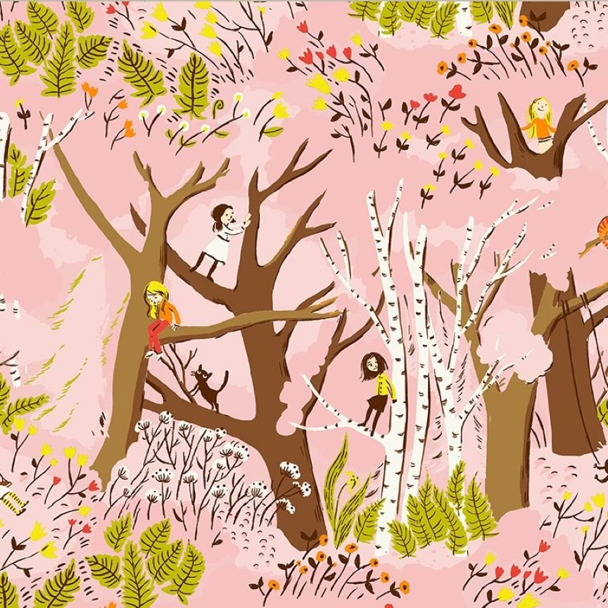 Studio Edit Girls in Trees Pink Heather Ross for Windham Fabric