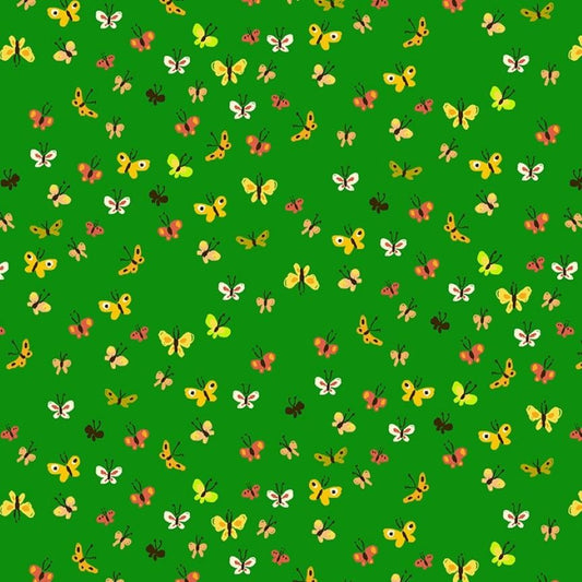 Studio Edit Butterflies in Green Heather Ross for Windham Fabric
