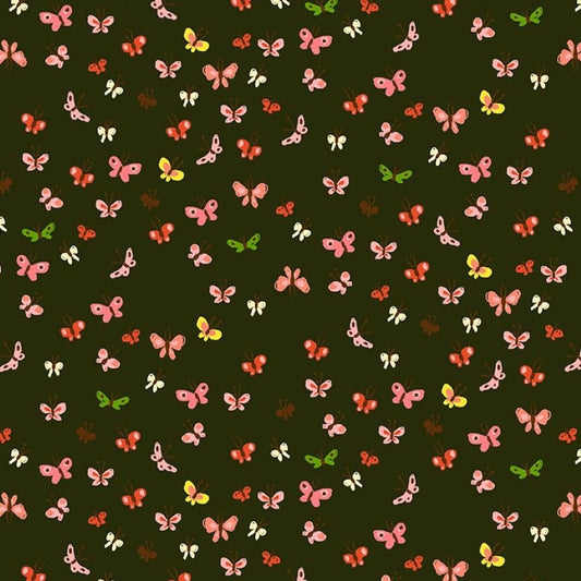 Studio Edit Butterflies in Mud Heather Ross for Windham Fabric