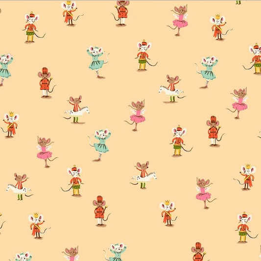 Studio Edit Butterflies Nutcracker Mice Peach Heather Ross for Windham Fabric