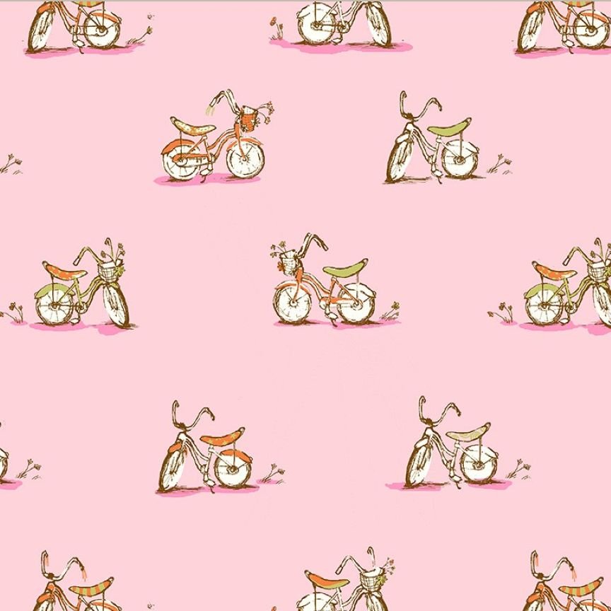 Studio Edit Dream Bike in Pink Heather Ross for Windham Fabric