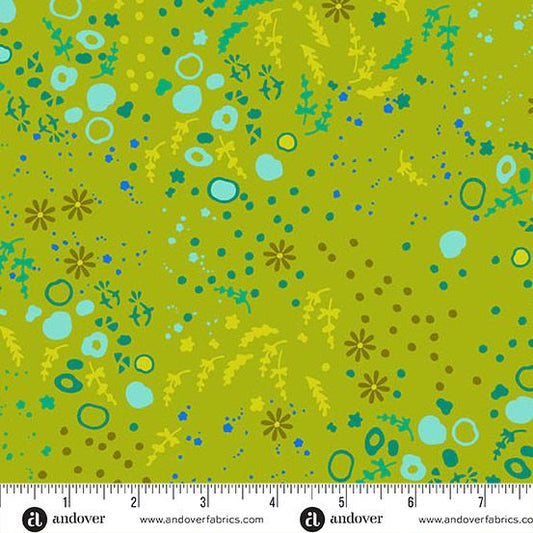 Sun Print 2026 Green Alison Glass for Andover Fabrics