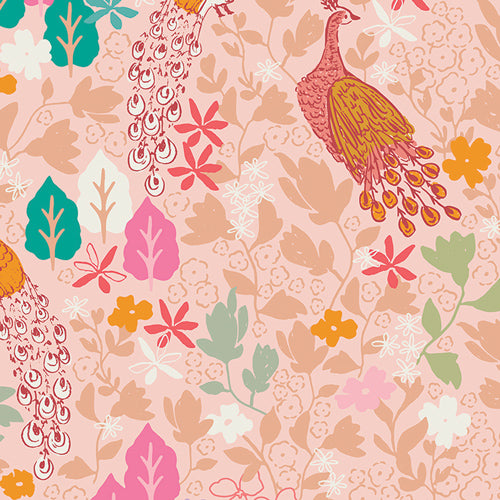 Peacock’s Waltz Paradise Garden by Patty Basemi Art Gallery Fabric