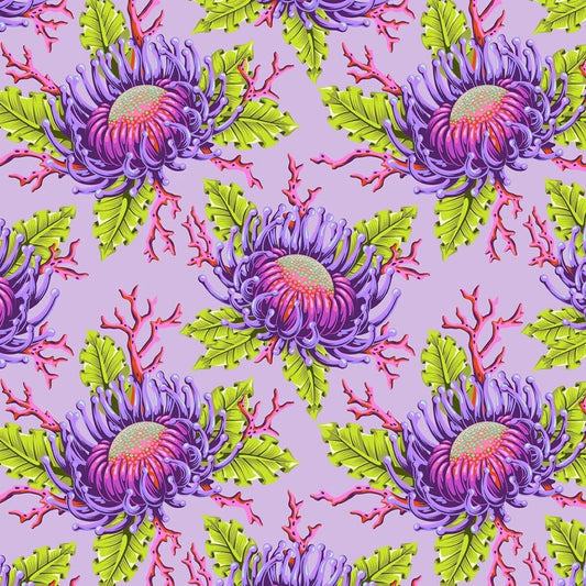 Floral Reef Friends & Anemones Ultraviolet Tula Pink Fabric