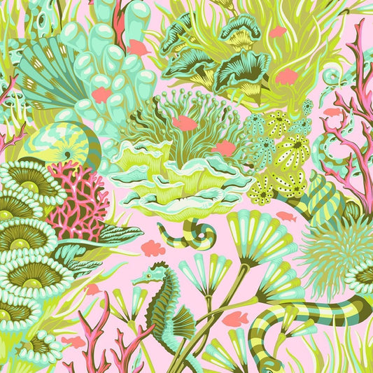 Floral Reef Reef What You Sew Coralline Tula Pink Fabric