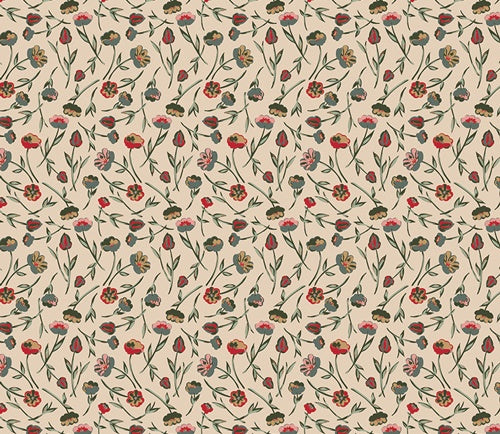 Tulip Time Wintertide Spruce Sharon Holland Art Gallery Fabric