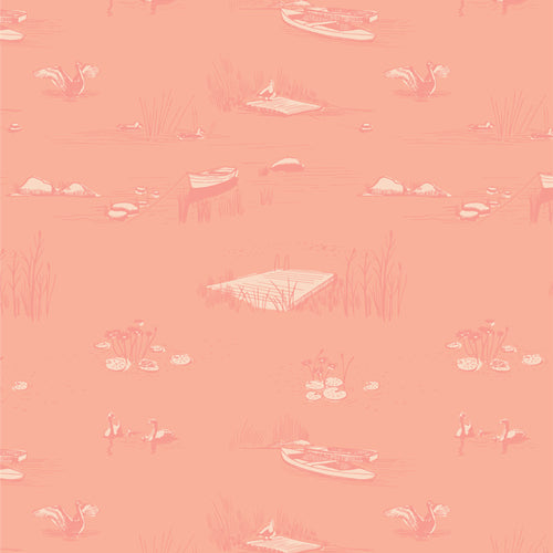 Swan Haven Daybreak by Katie O’Shea Art Gallery Fabric